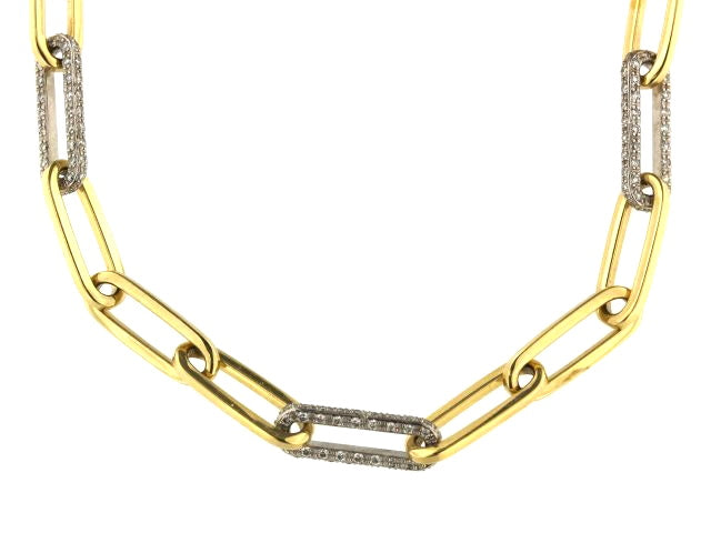14KT Diamond Paperclip Necklace