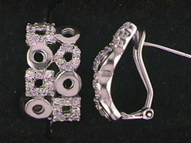 Circles & Squares Cz Earrings