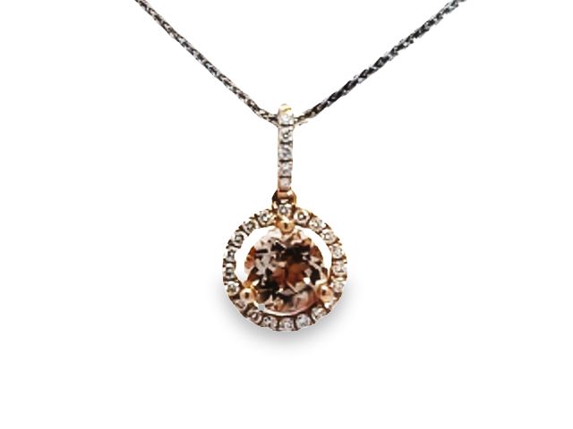 Morganite and Diamond Pendant