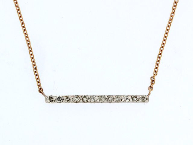 10KT Diamond Bar Pendant