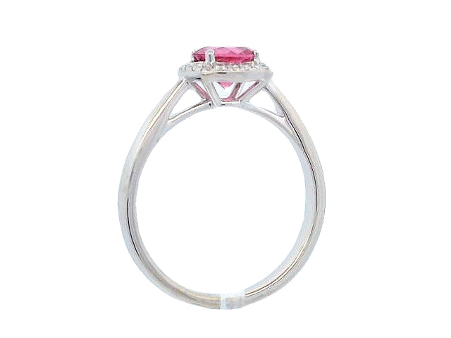 Tourmaline and Diamond Halo Ring
