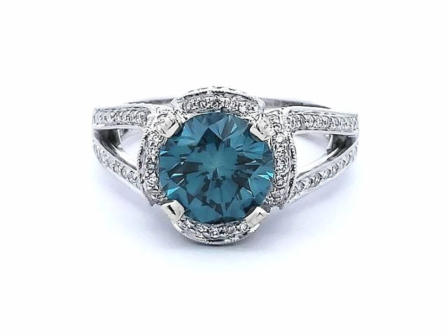 2.28 ct Blue Diamond Ring