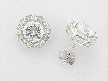 Silver And Cubic Earrings