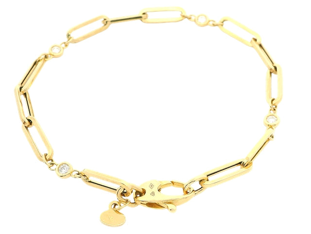 Paperclip Bracelet with Diamonds