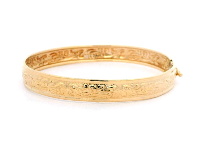 10KT Patterned Bangle