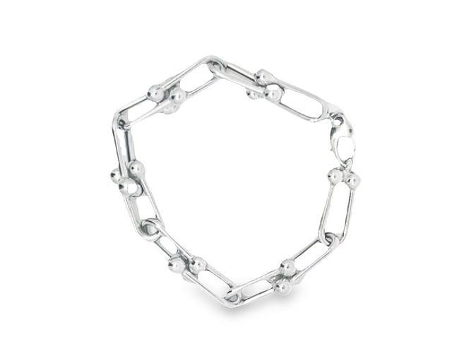 14KT white gold designer link