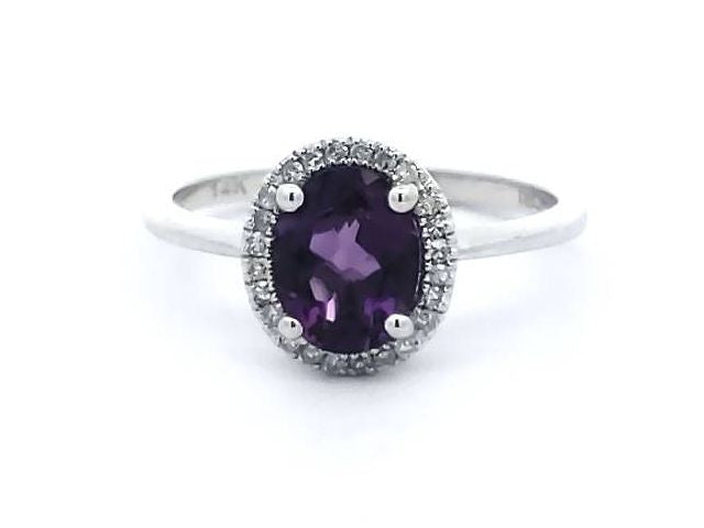 Oval Amethyst & Diamond Ring