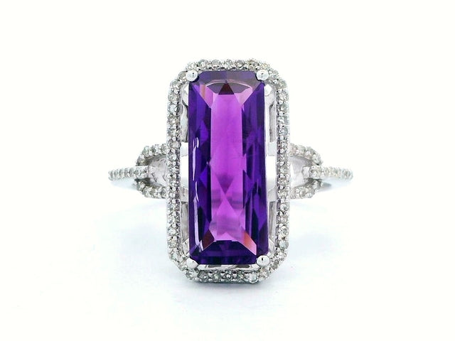 Amethyst and Diamond Ring