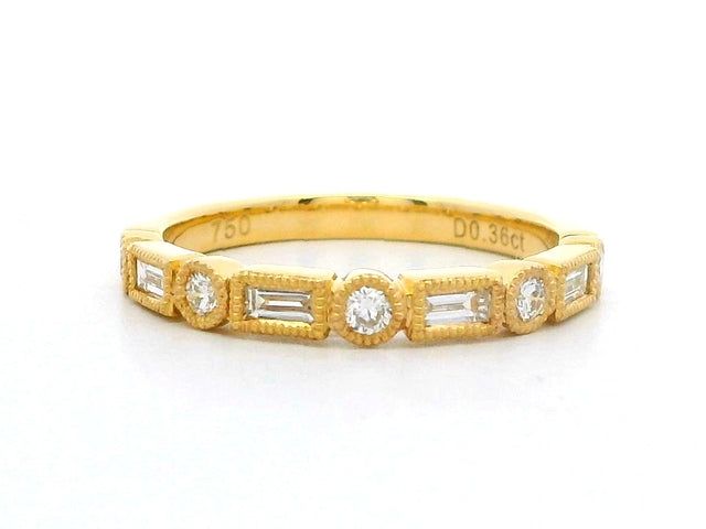 Round & Baguette Diamond Band
