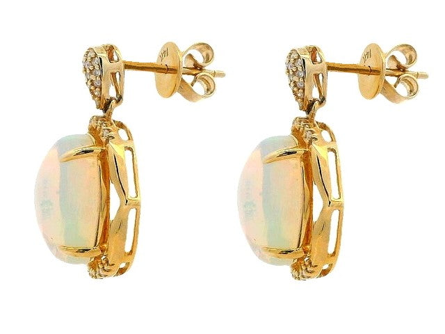 Opal and Diamond Drop Earrings