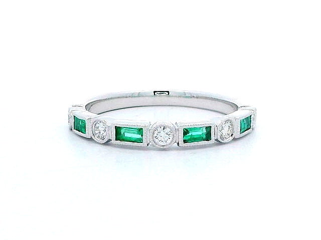 Emerald Baguette & Diamond Band