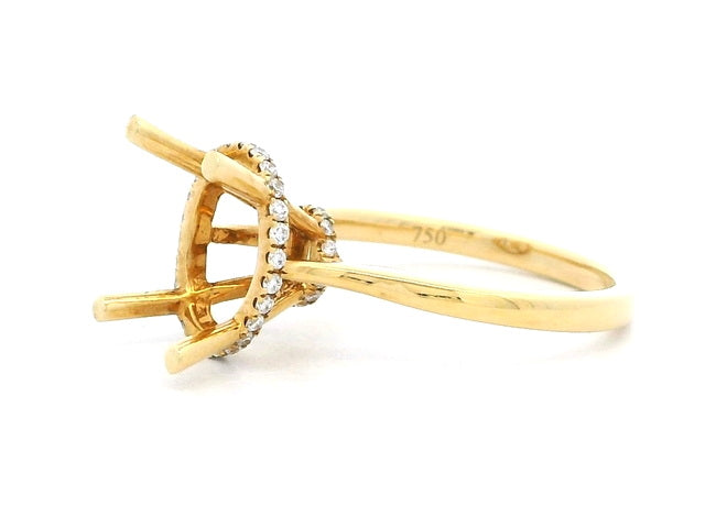 18KT Oval Engagement Mount