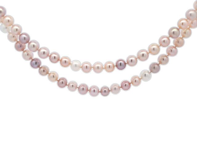 Double Strand Of Multicolor Pearl