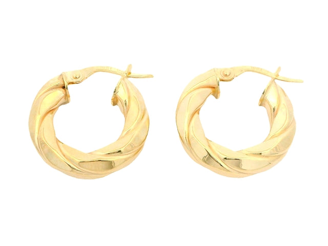 10KT Rope Pattern Hoops