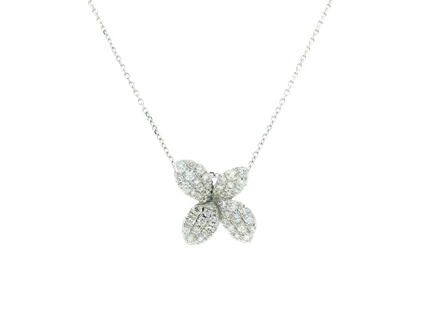18KT Flower Necklace set wtih Diamonds