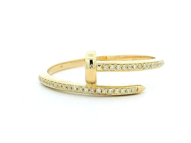 14KT Spike Ring with Diamonds