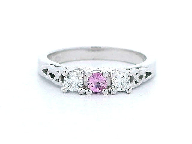 Pink Sapphire & Diamond Ring