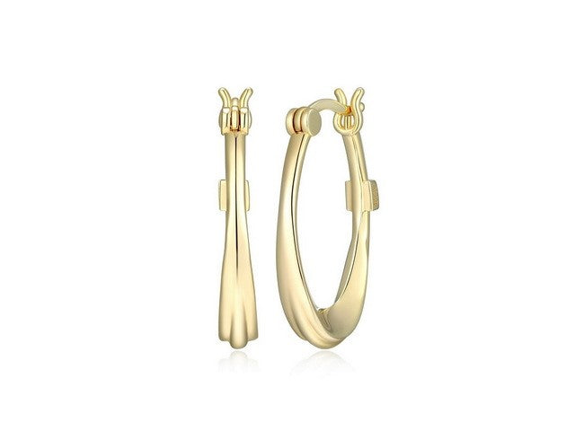 ELLE Swirl Yellow Oval Hoop Earrings