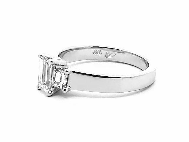 0.87 ctw Emerald Cut Trinity