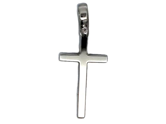 14KT Polished White Gold Cross