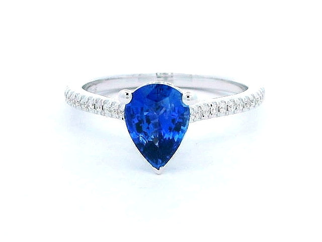 Pear Sapphire & Diamond Ring