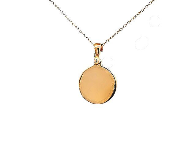 14KT Engraveable Circle Pendant