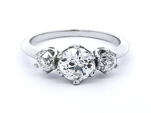 1.29 ctw Old Mine Cut Trinity ring