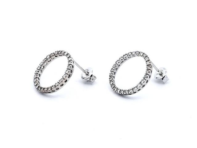 18KT Diamond Circles Earrings