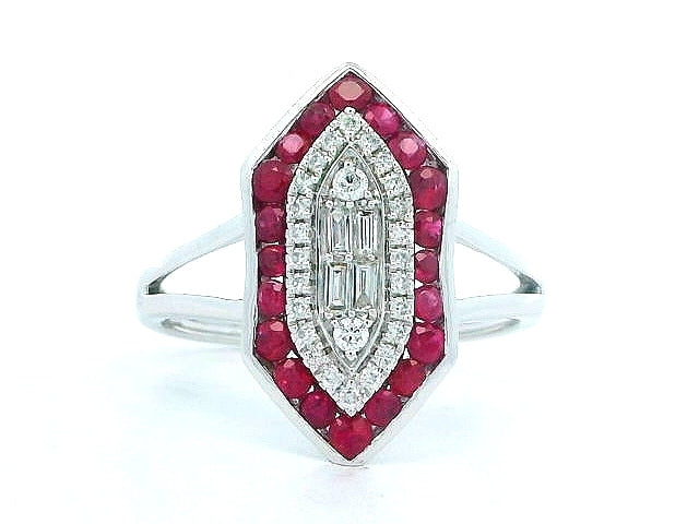 Ruby & Diamond Art Deco Ring