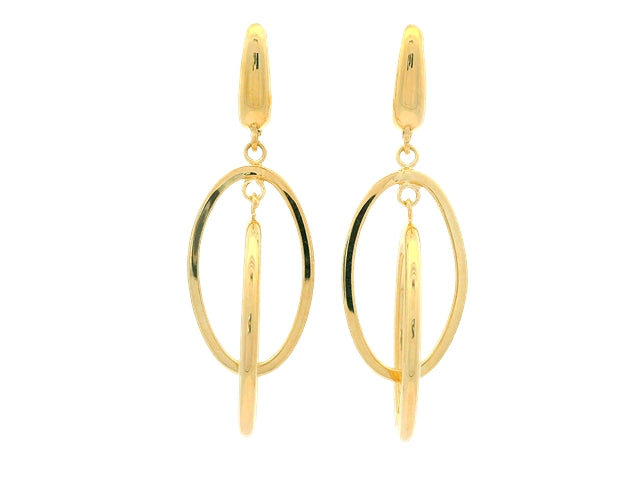 10KT Hanging Interlocking Hoop Earrings