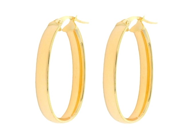 10KT Oval Hoop Earrings