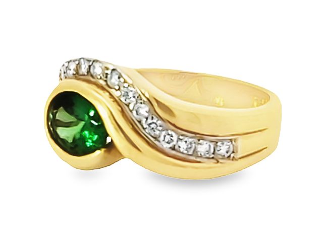 Tsavorite Garnet & Diamond Ring