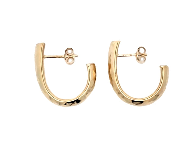 10KT Faceted Half Hoop Earrings