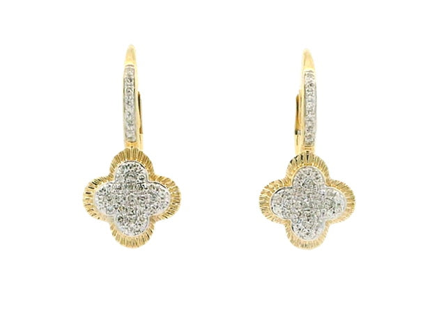 14KT Lever Back Diamond Earrings