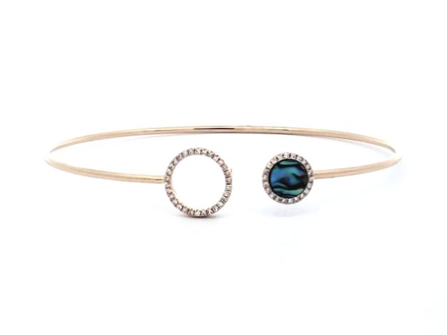 Abalone & Diamond Bangle