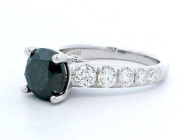 18KT Black Diamond Engagement Ring