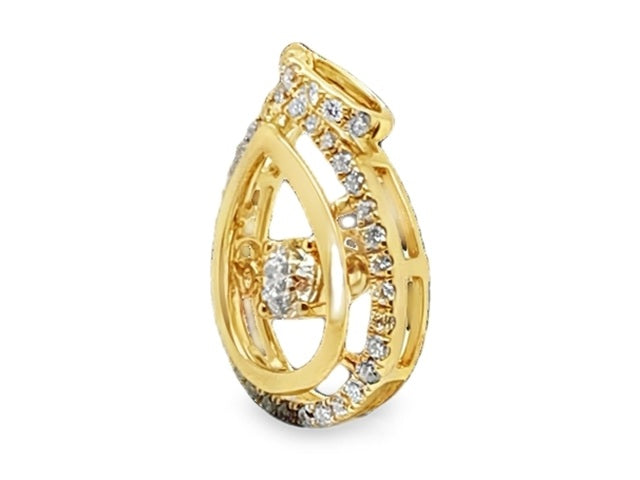 14kt Yellow Gold Natural Diamond Teardrop Pendant