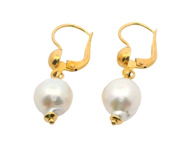 18KT Pearl Frenchback Earrings