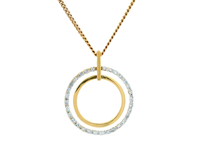 Diamond Circles Pendant and Chain
