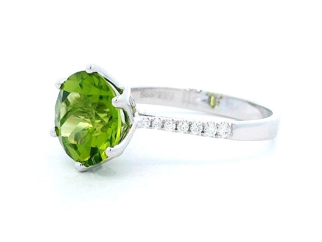 Peridot and Diamond ring