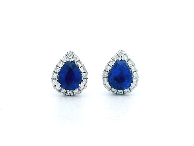 Pear Shape Sapphire & Diamond Earrings