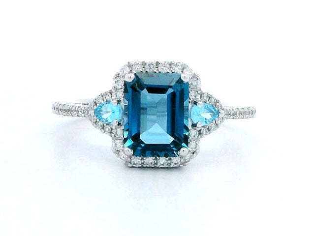Blue Topaz & Diamond Ring