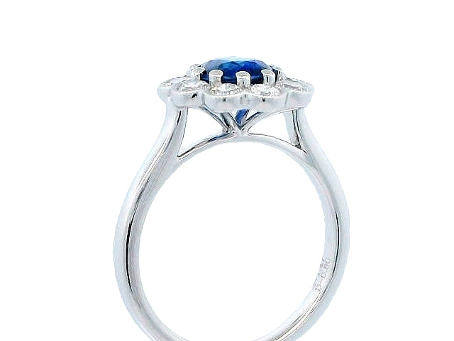 Oval Sapphire & Diamond Halo Ring
