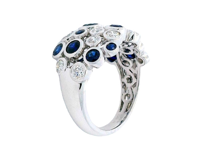 Sapphire & Diamond Bubble Ring