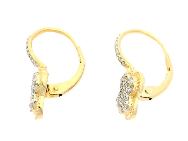 14KT Lever Back Diamond Earrings