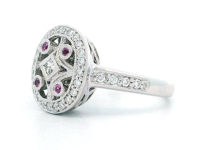 Diamond & Pink Sapphire Ring