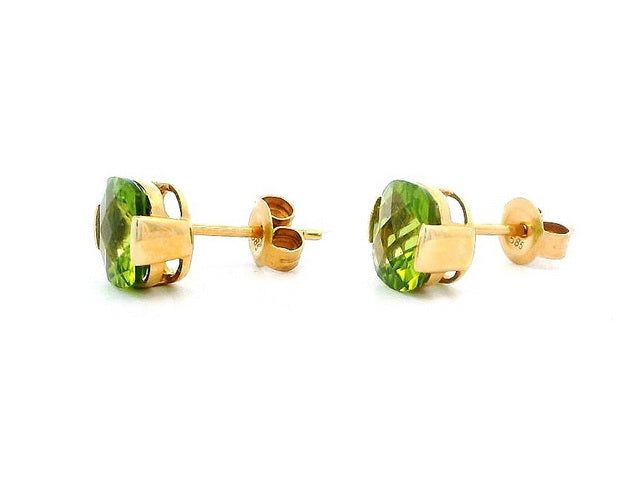 Cushion Peridot Stud Earrings