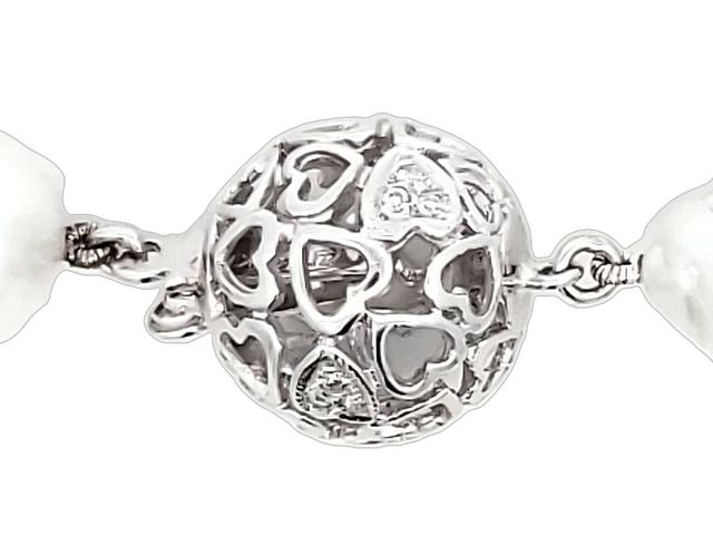 Silver South Sea Strand Of Pearls