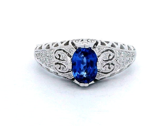 Oval Sapphire and Diamond Ring