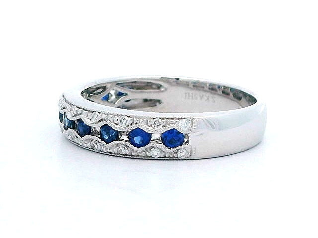 14KT Sapphire & Diamond Band